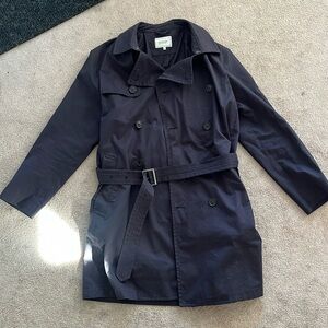 Frank and oak twill navy trench coat size 40